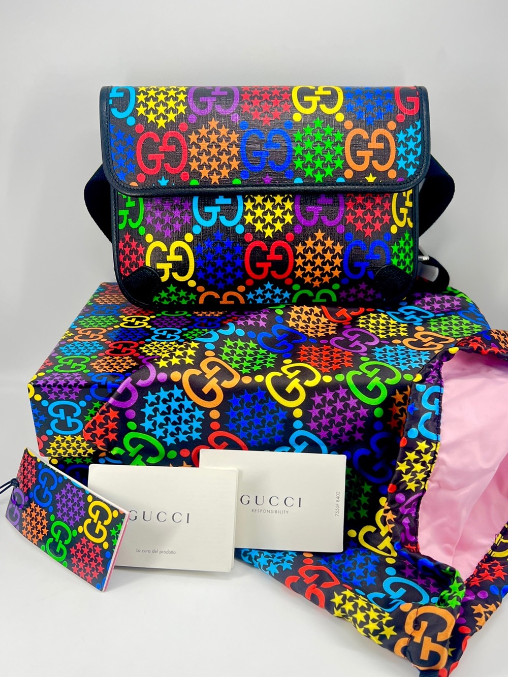 🌈 Gucci GG Psychedelic Pride Belt Bag✨